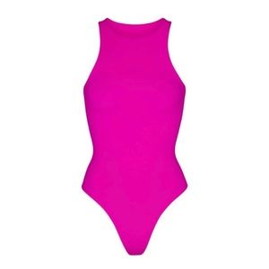 SKIMS Fits Everybody High Neck Bodysuit Fuschia